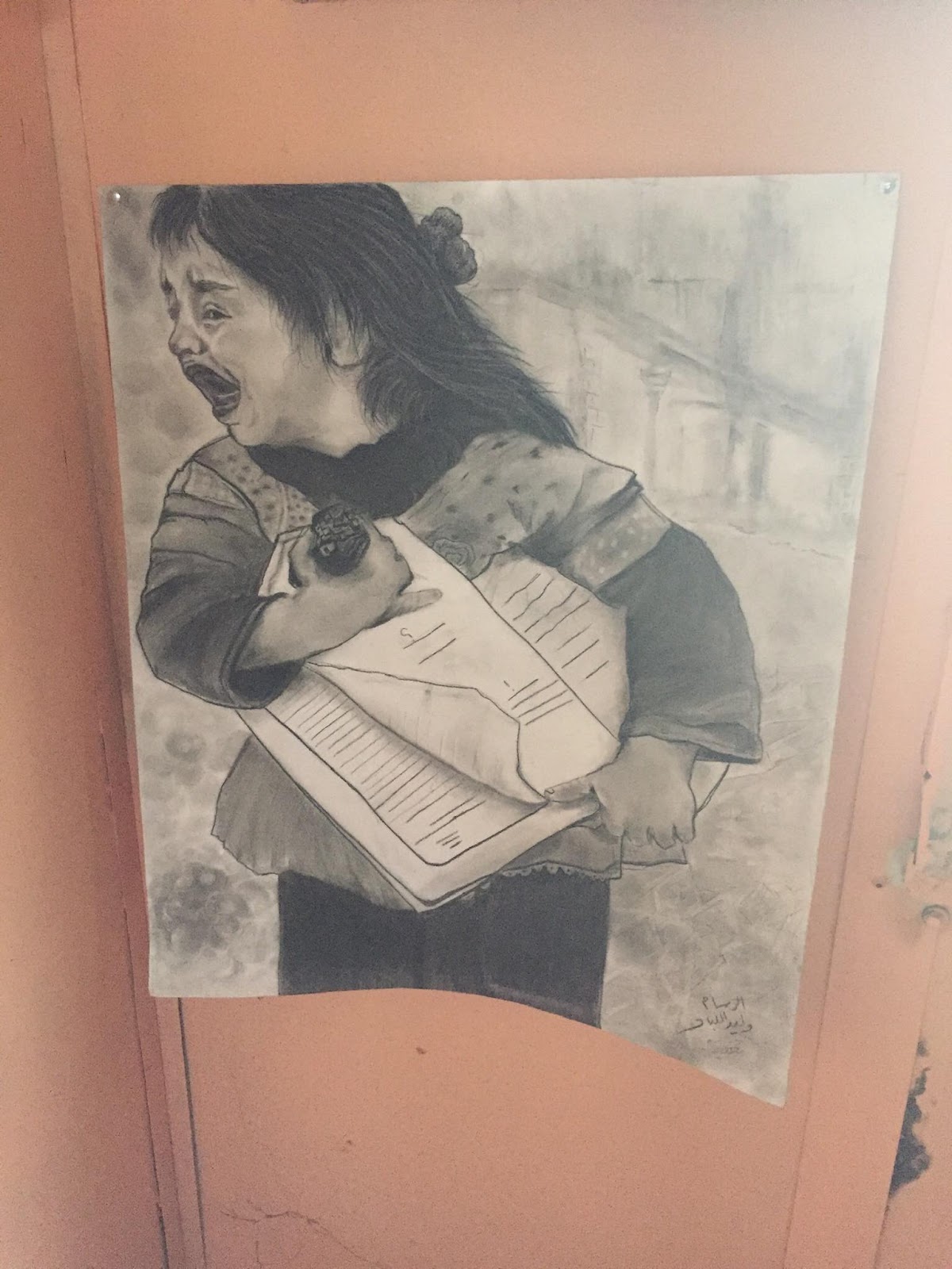 Photo by Alex Gunn showing art made by refugees in the Zaatari Refugee Camp