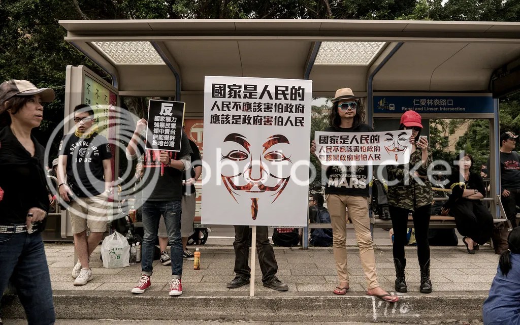 Protestors in Taipei